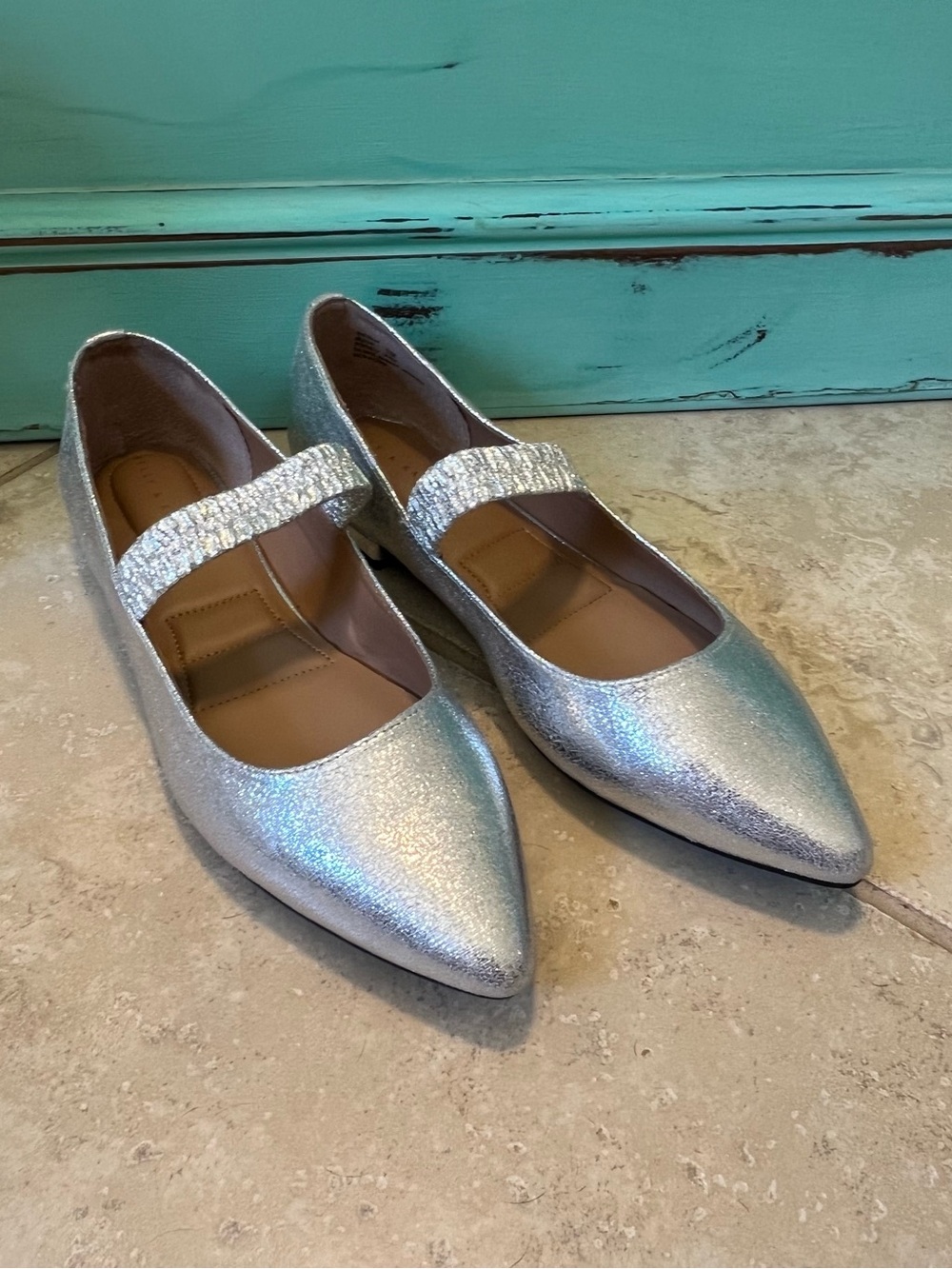 Kelly & Katie Alston Mary Jane Flat Silver Metallic Women’s Size 11M NEW